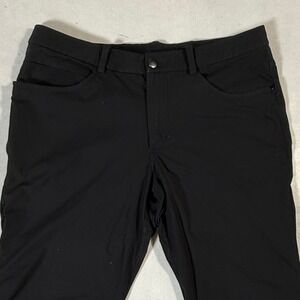 Lululemon ABC Classic Warpstreme Pants Mens 34x28 Black Slim Fit Casual LM5335S